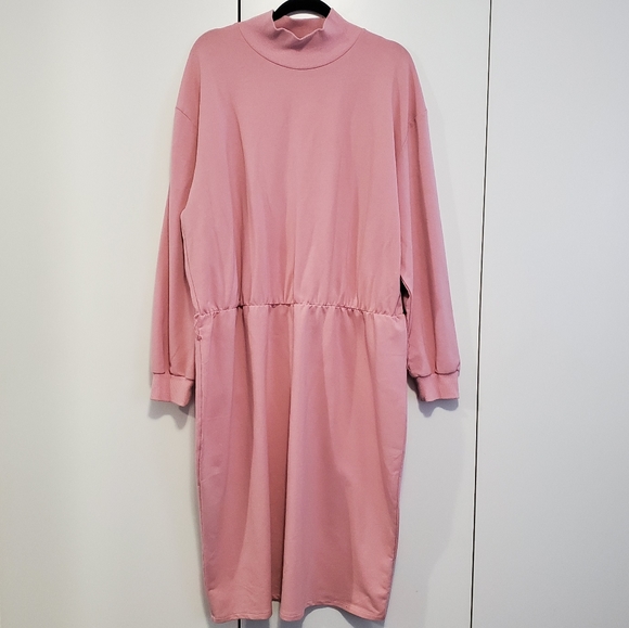 Eloquii Dresses & Skirts - Eloquii Pink Sweatshirt Dress with belt size 20W
